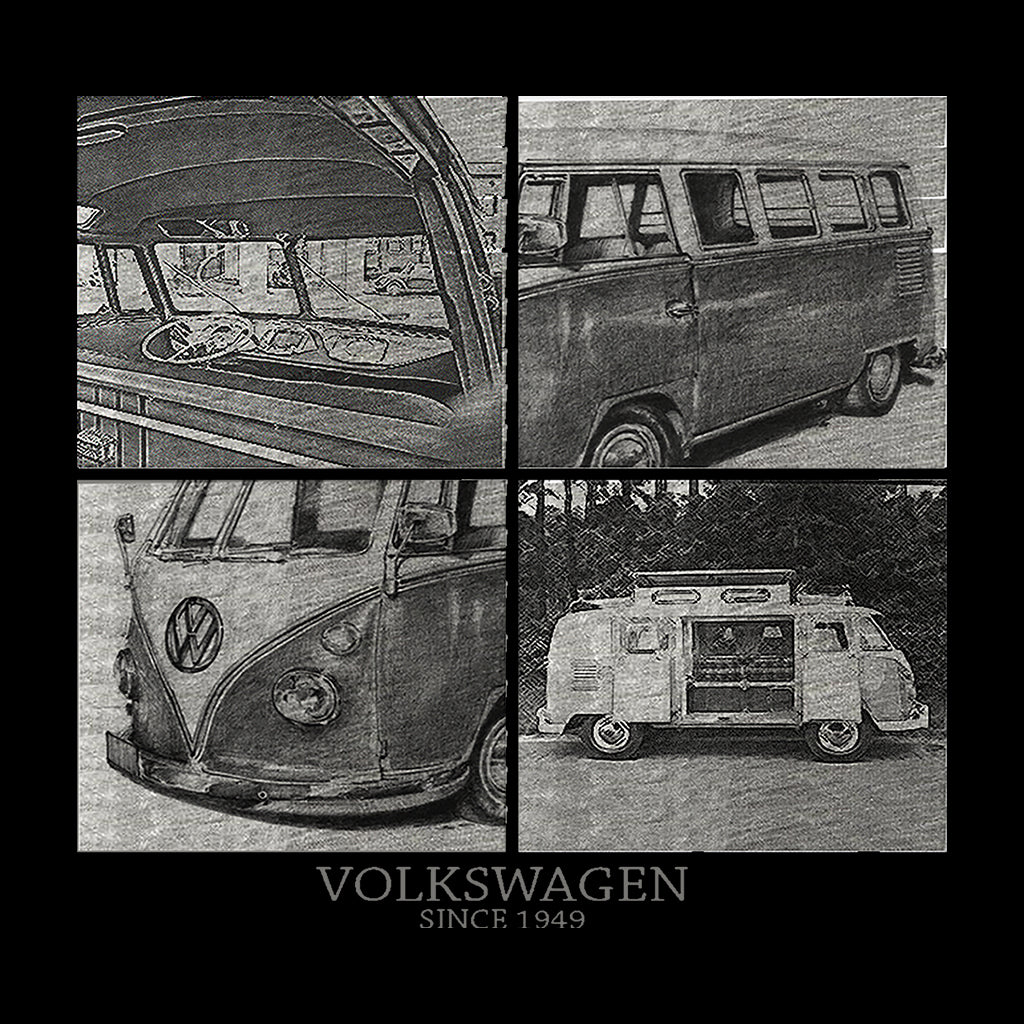 Volkswagen Camper Sketch Men's T-Shirt-ALL + EVERY