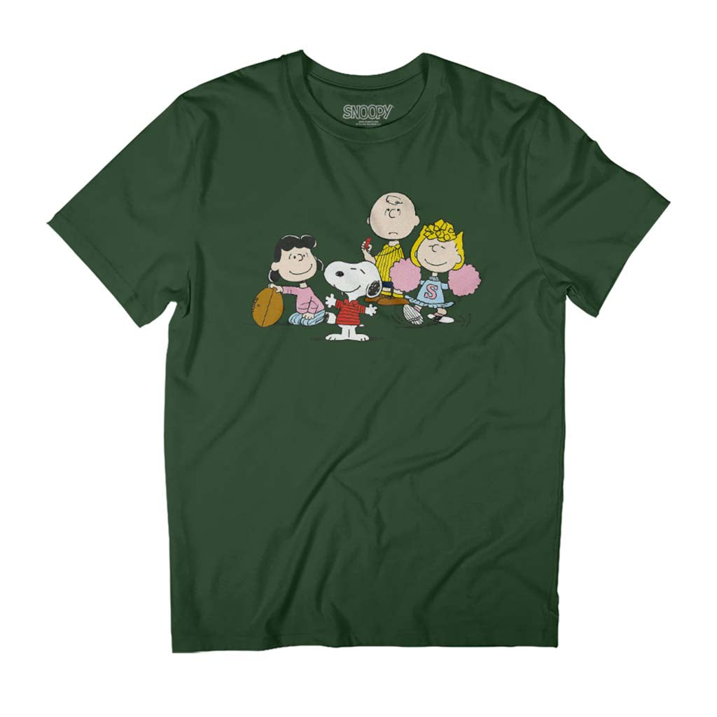 Peanuts NFL Cheer Snoopy & Gang Men's T-Shirt-ALL + EVERY