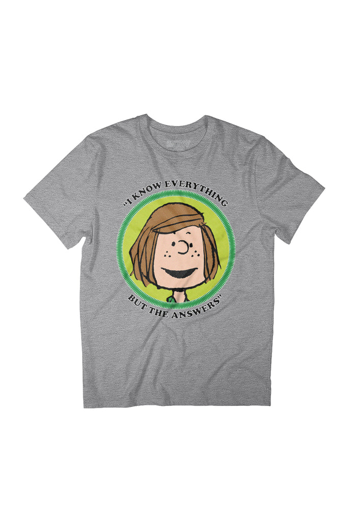 Peanuts Peppermint Patty Badge Women's Relaxed Fit T-Shirt-ALL + EVERY