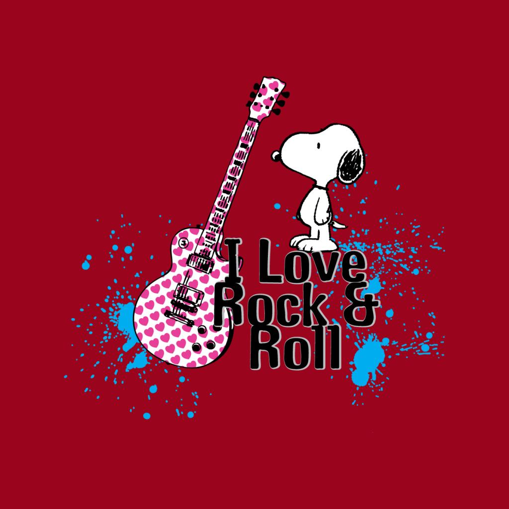 Peanuts I love Rock & Roll Snoopy Men's T-Shirt-ALL + EVERY