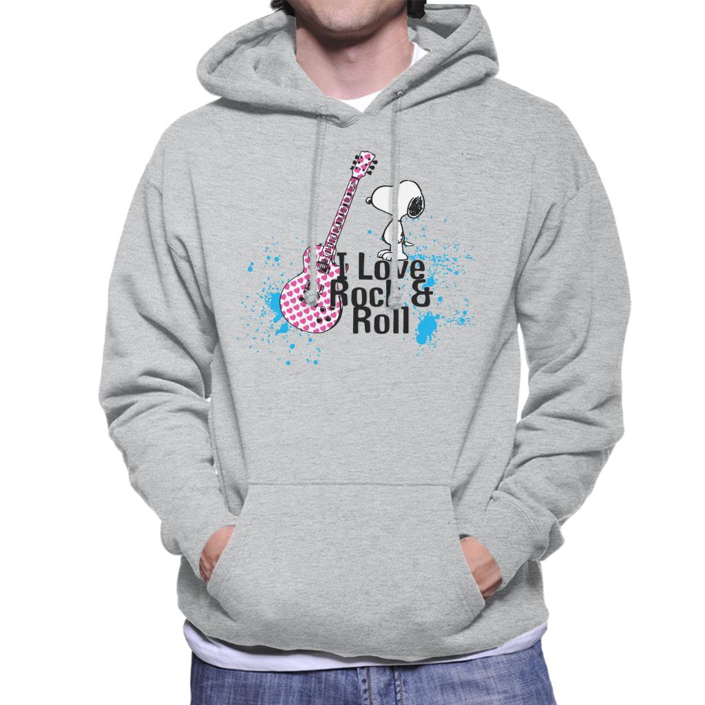 Peanuts I love Rock & Roll Snoopy Men's Hooded Sweatshirt-ALL + EVERY