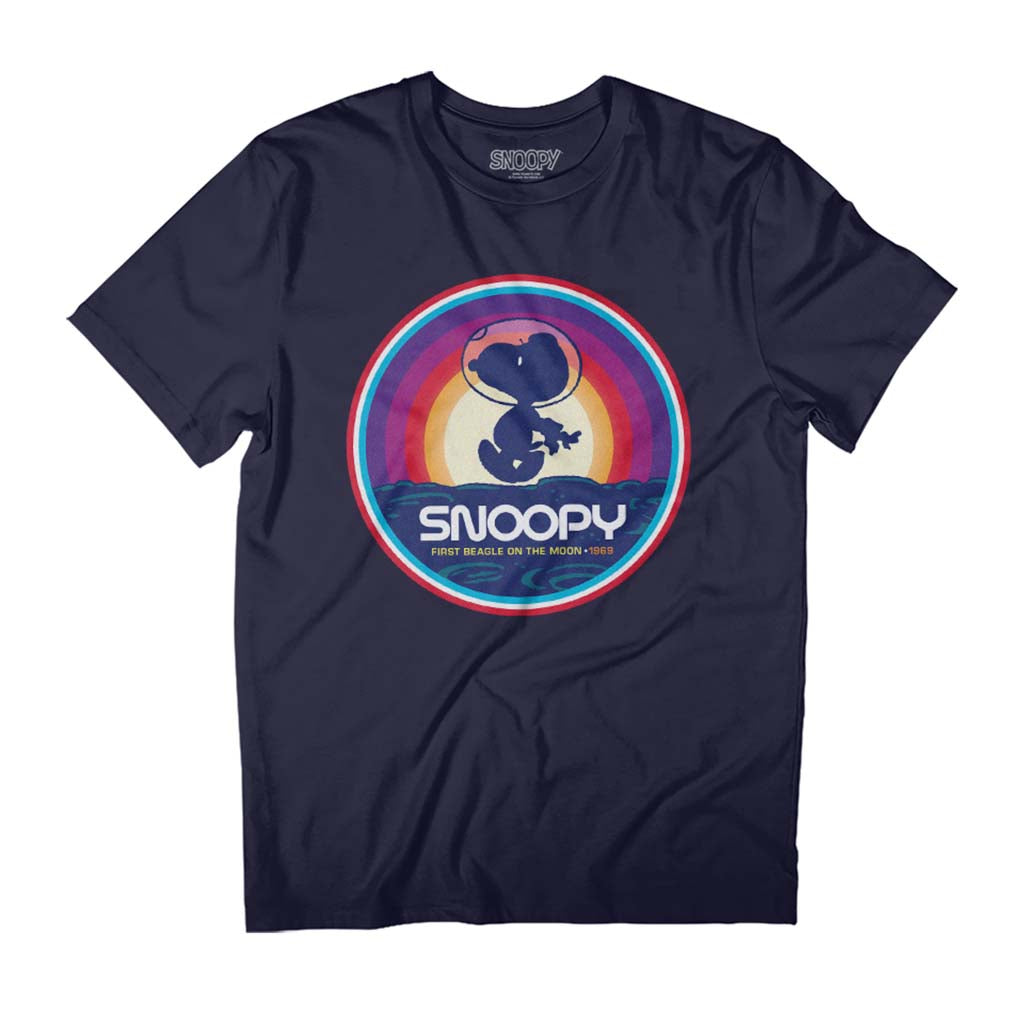 Peanuts Snoopy 1969 First Beagle On The Moon Sunset Men's T-Shirt