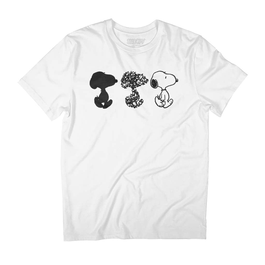 Peanuts Snoopy Black And White Trio Men's T-Shirt