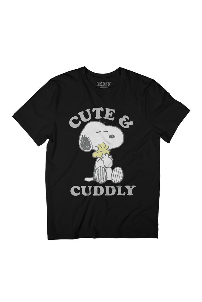 Peanuts Cute & Cuddly Snoopy Women's Relaxed Fit T-Shirt-ALL + EVERY