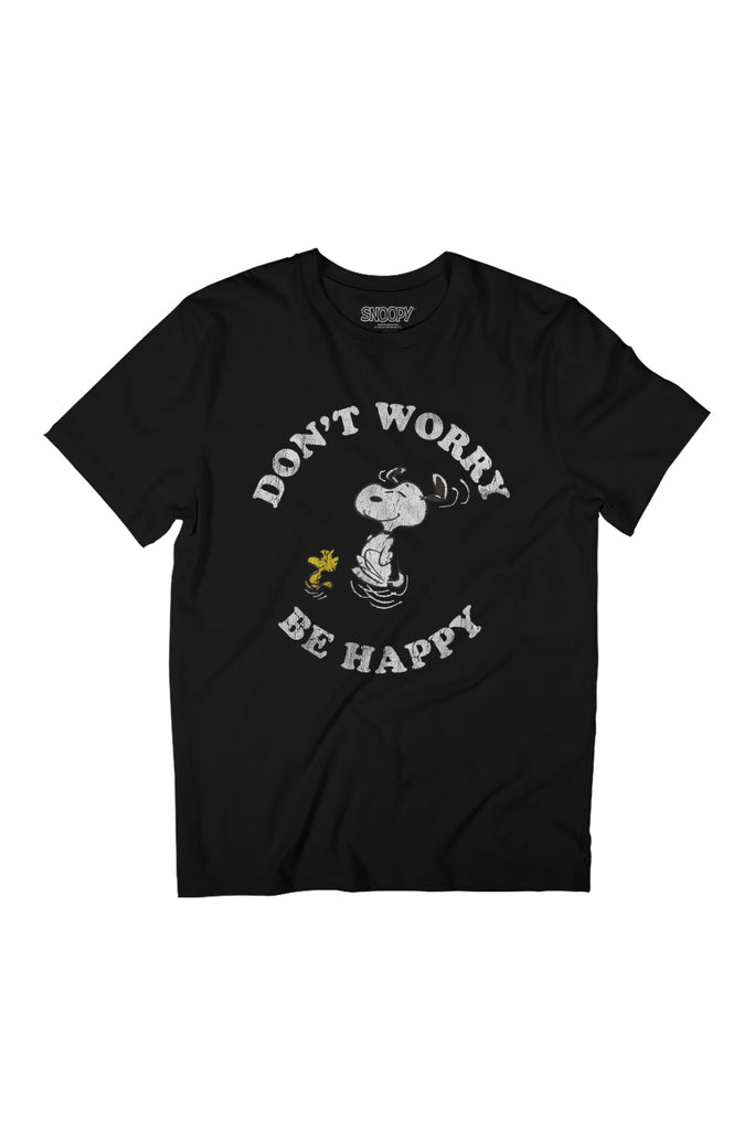 Peanuts Snoopy And Woodstock Dont Worry Be Happy Women's Relaxed Fit T-Shirt-ALL + EVERY