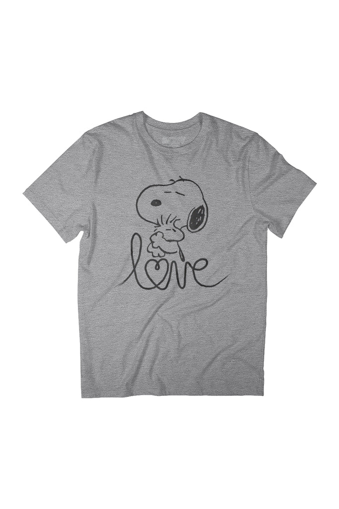 Peanuts Snoopy And Woodstock Love Outline Women's Relaxed Fit T-Shirt-ALL + EVERY