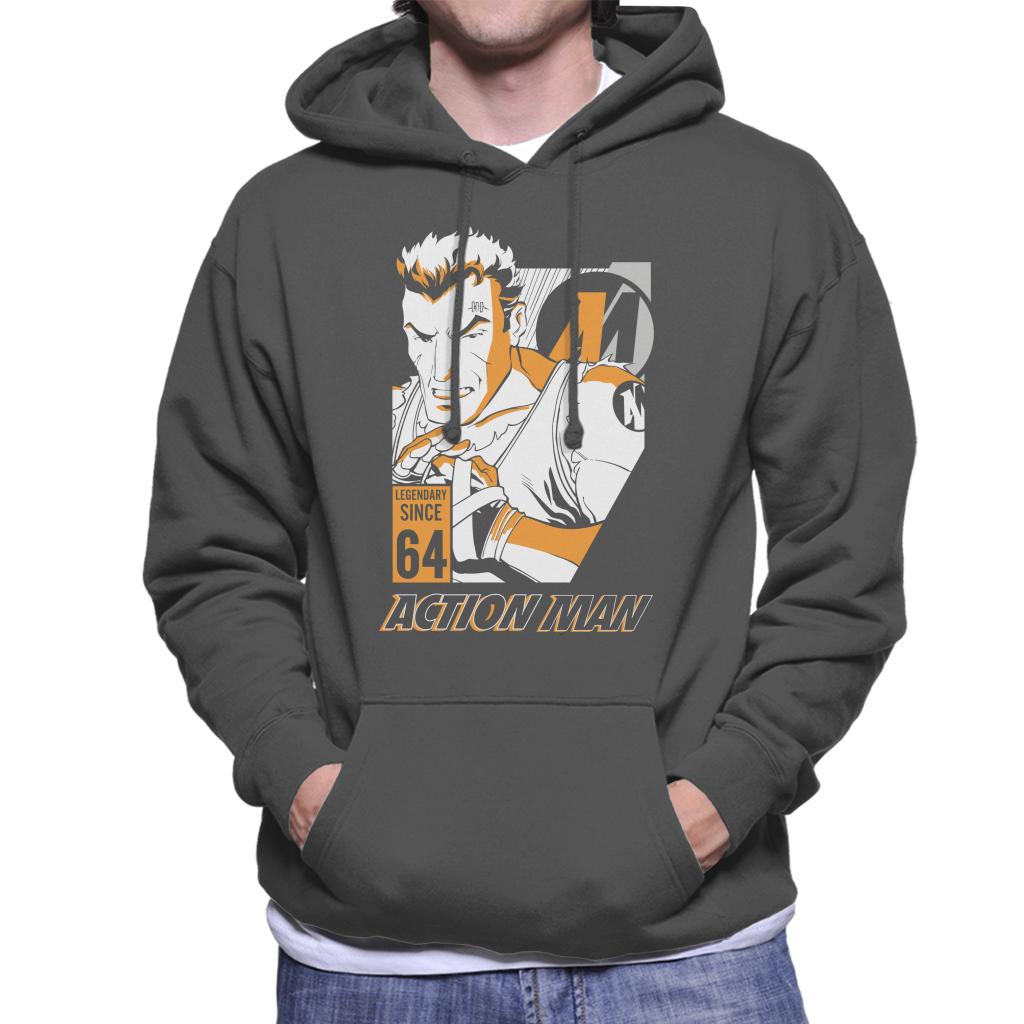 Action Man Cartoon Fight Pose Men's Hooded Sweatshirt-ALL + EVERY