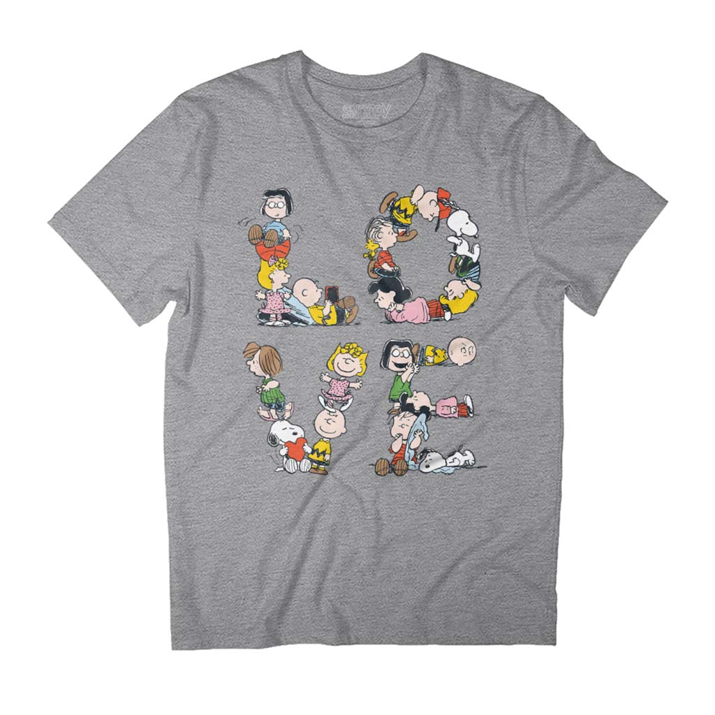 Peanuts Love Letters Snoopy & Gang Men's T-Shirt-ALL + EVERY