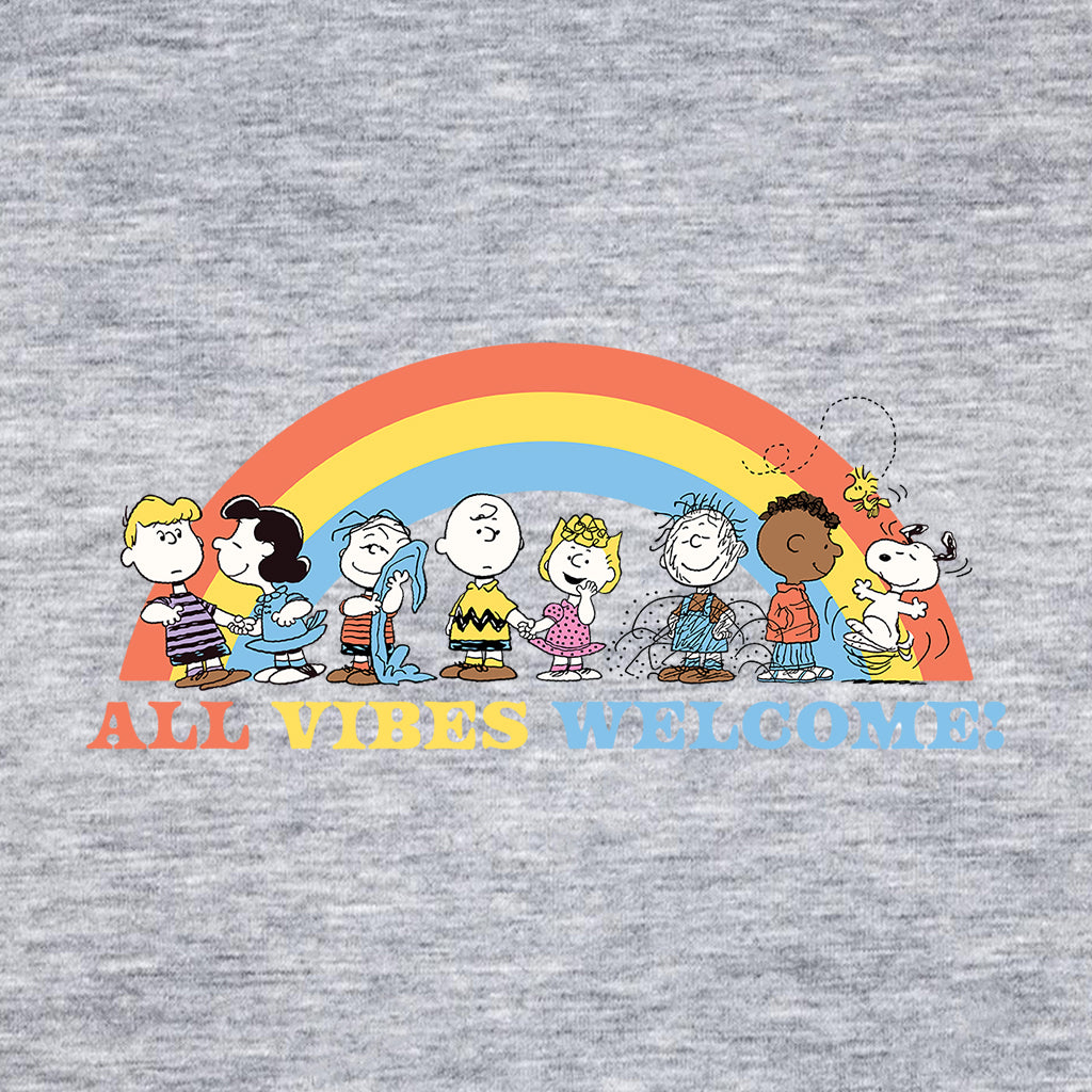 Peanuts Rainbow All Vibes Welcome Snoopy & Gang Men's T-Shirt-ALL + EVERY