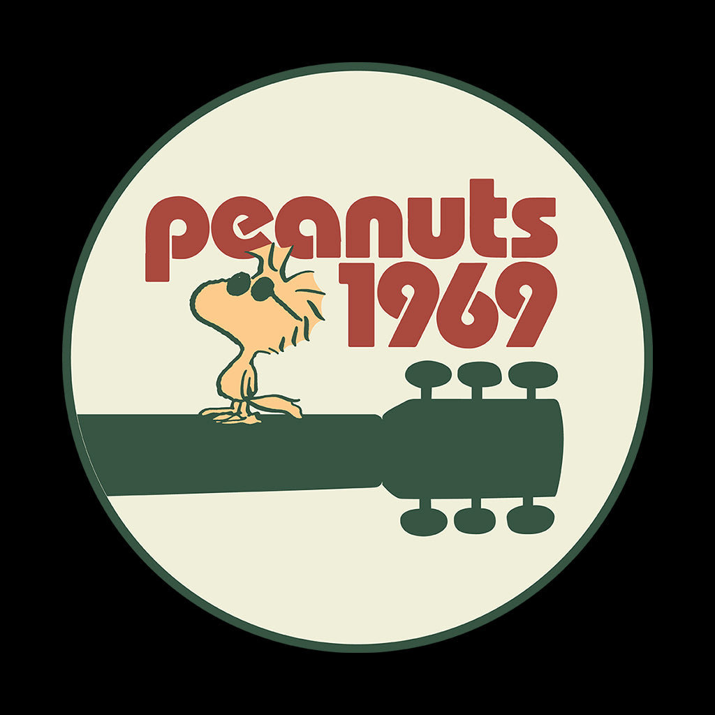 Peanuts Woodstock On Guitar Neck 1969 Men's T-Shirt-ALL + EVERY