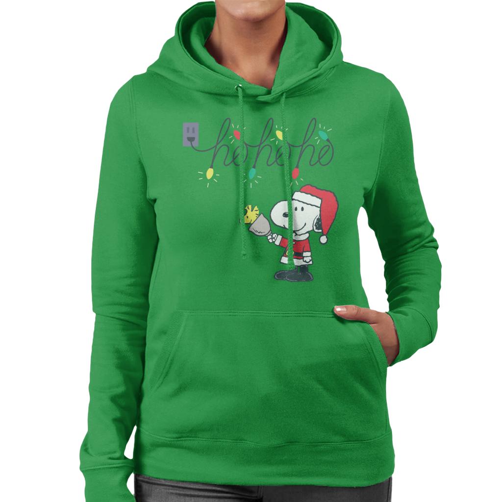 Peanuts Christmas Santa Snoopy Ho Ho Ho Women's Hooded Sweatshirt-ALL + EVERY