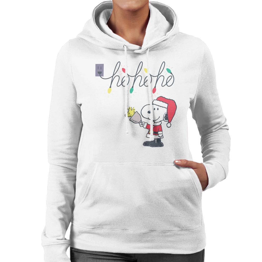 Peanuts Christmas Santa Snoopy Ho Ho Ho Women's Hooded Sweatshirt-ALL + EVERY