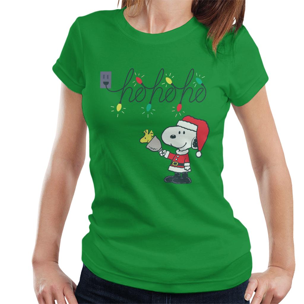 Peanuts Christmas Santa Snoopy Ho Ho Ho Women's T-Shirt-ALL + EVERY