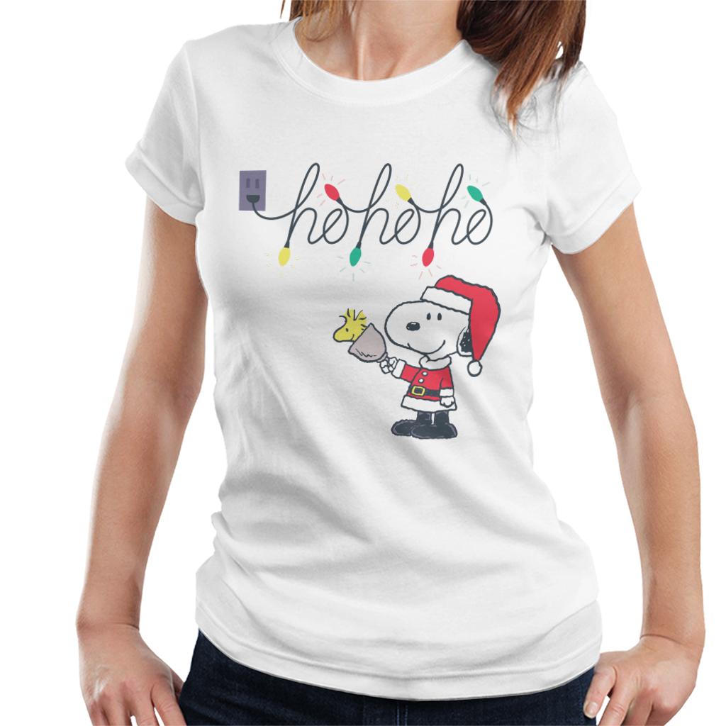 Peanuts Christmas Santa Snoopy Ho Ho Ho Women's T-Shirt-ALL + EVERY
