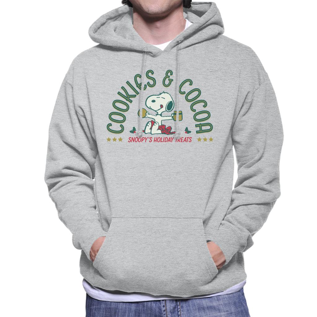 Peanuts Christmas Snoopy Cookies And Cocoa Men's Hooded Sweatshirt-ALL + EVERY