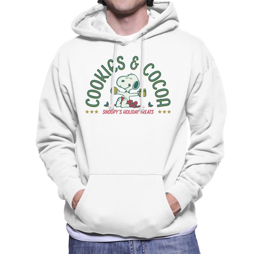 Peanuts Christmas Snoopy Cookies And Cocoa Men's Hooded Sweatshirt-ALL + EVERY