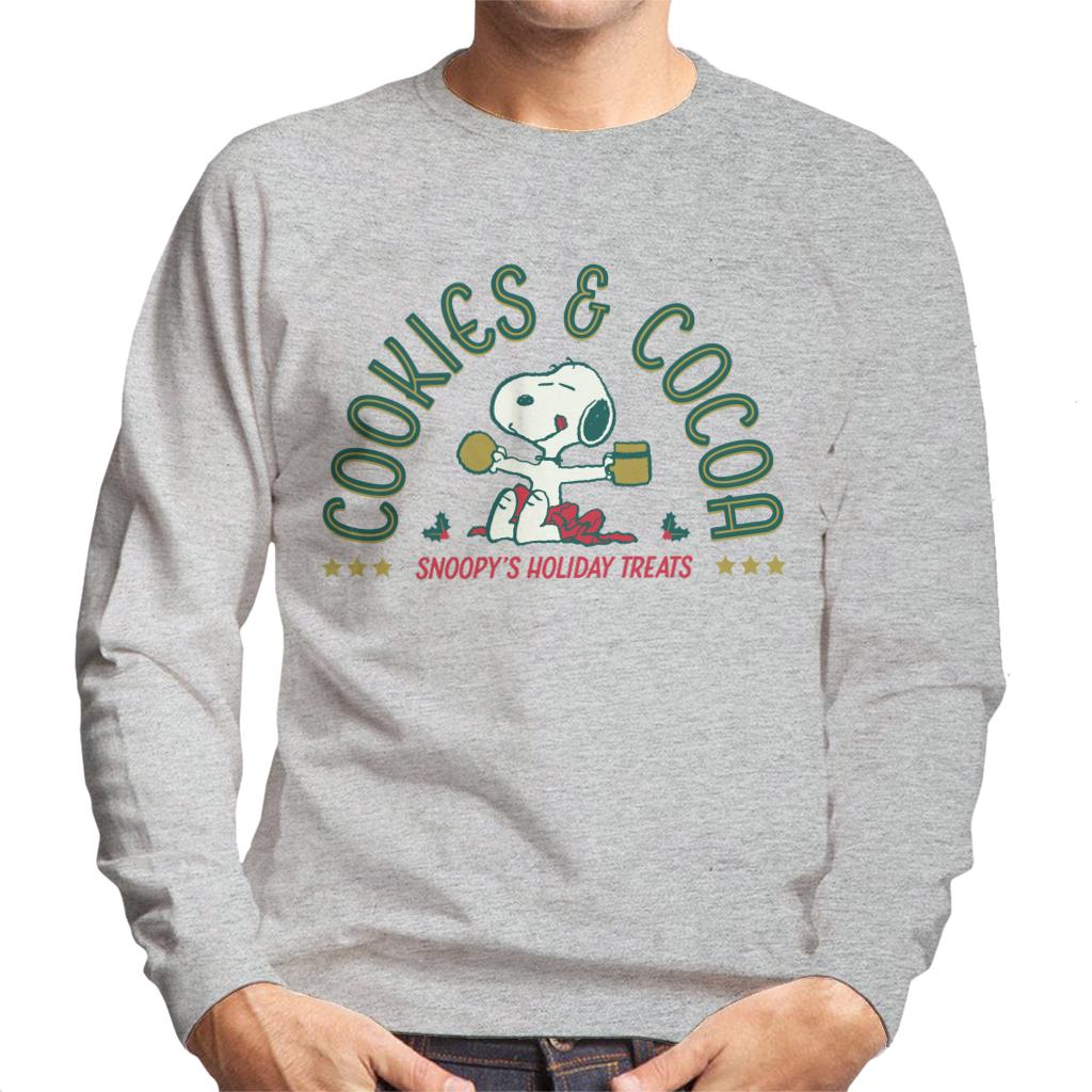 Peanuts Christmas Snoopy Cookies And Cocoa Men's Sweatshirt-ALL + EVERY