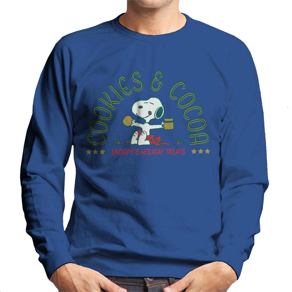 Peanuts Christmas Snoopy Cookies And Cocoa Men's Sweatshirt-ALL + EVERY