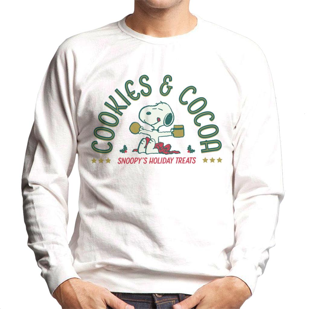 Peanuts Christmas Snoopy Cookies And Cocoa Men's Sweatshirt-ALL + EVERY