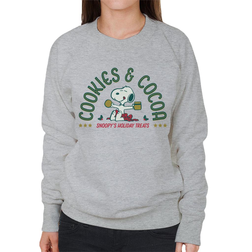 Peanuts Christmas Snoopy Cookies And Cocoa Women's Sweatshirt-ALL + EVERY