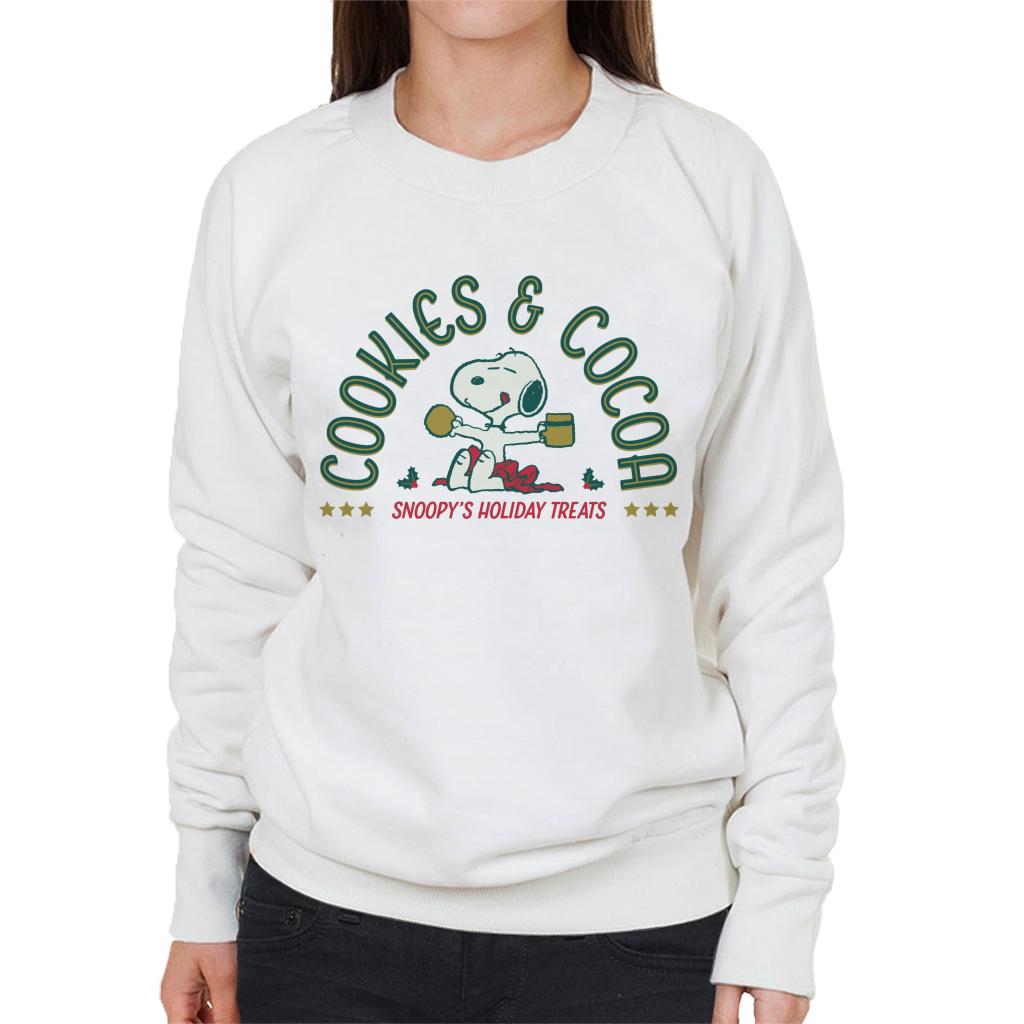 Peanuts Christmas Snoopy Cookies And Cocoa Women's Sweatshirt-ALL + EVERY