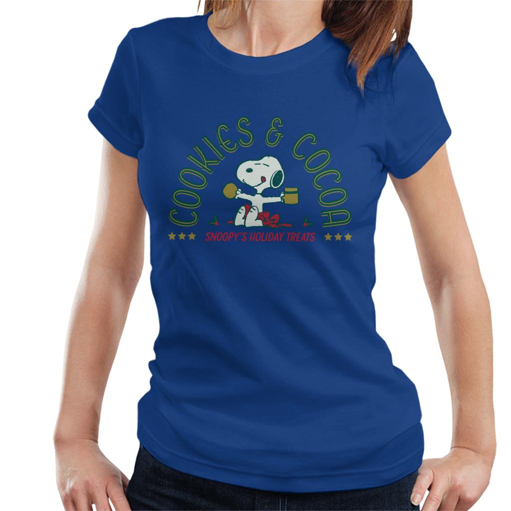 Peanuts Christmas Snoopy Cookies And Cocoa Women's T-Shirt-ALL + EVERY