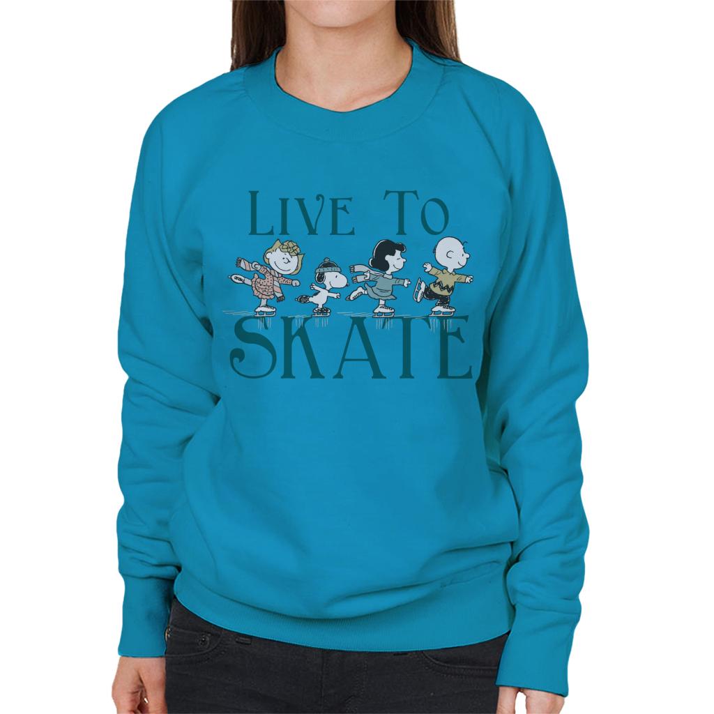 Peanuts Live To Skate Women's Sweatshirt-ALL + EVERY