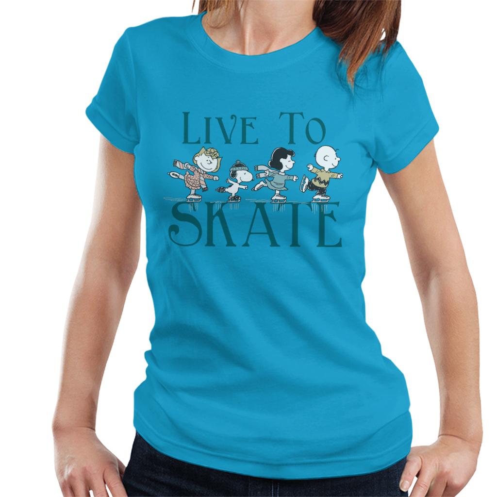 Peanuts Live To Skate Women's T-Shirt-ALL + EVERY