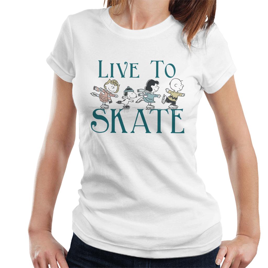 Peanuts Live To Skate Women's T-Shirt-ALL + EVERY