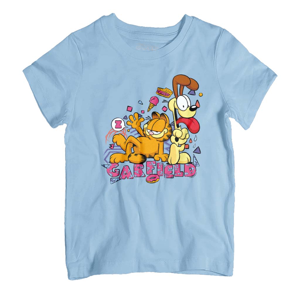 Garfield And Odie Retro 90s Snack Art Kid's T-Shirt