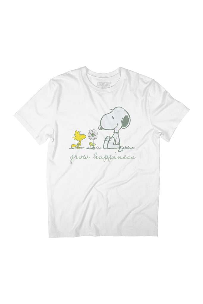 Peanuts Snoopy Woodstock Grow Happiness Nature Women's Relaxed Fit T-Shirt-ALL + EVERY