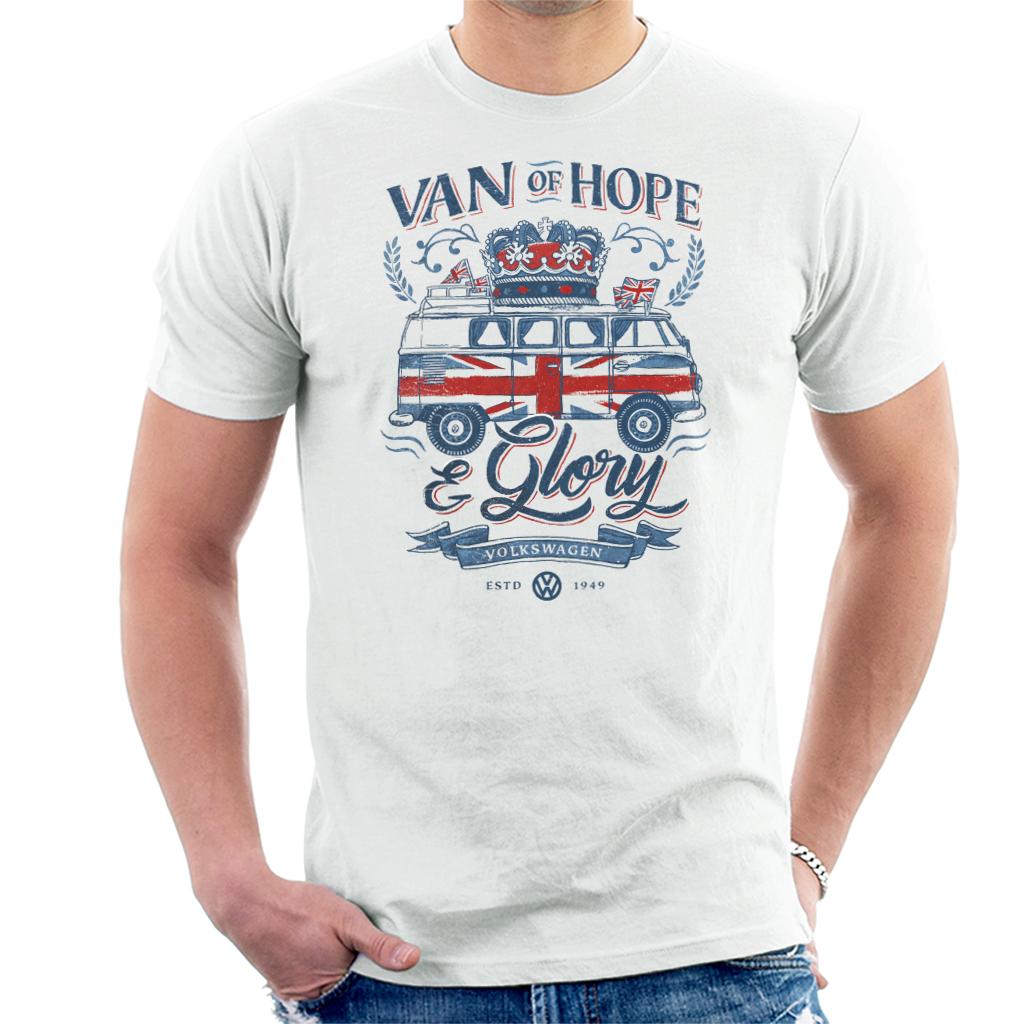 Volkswagen Van Of Hope And Glory Union Jack Camper England Euro Football Men's T-Shirt