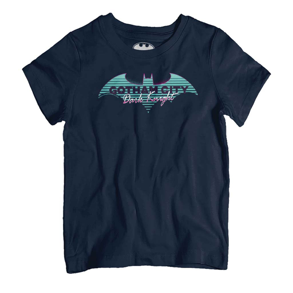 Batman Dark Knight Gotham City Retro Wave Kid's T-Shirt-ALL + EVERY