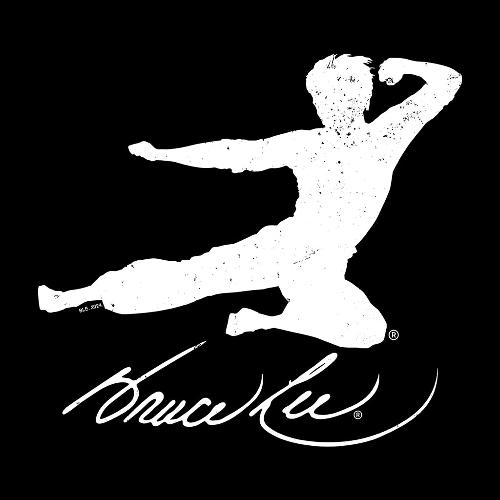 Bruce Lee Jumping Kick White Distressed Men's T-Shirt-ALL + EVERY