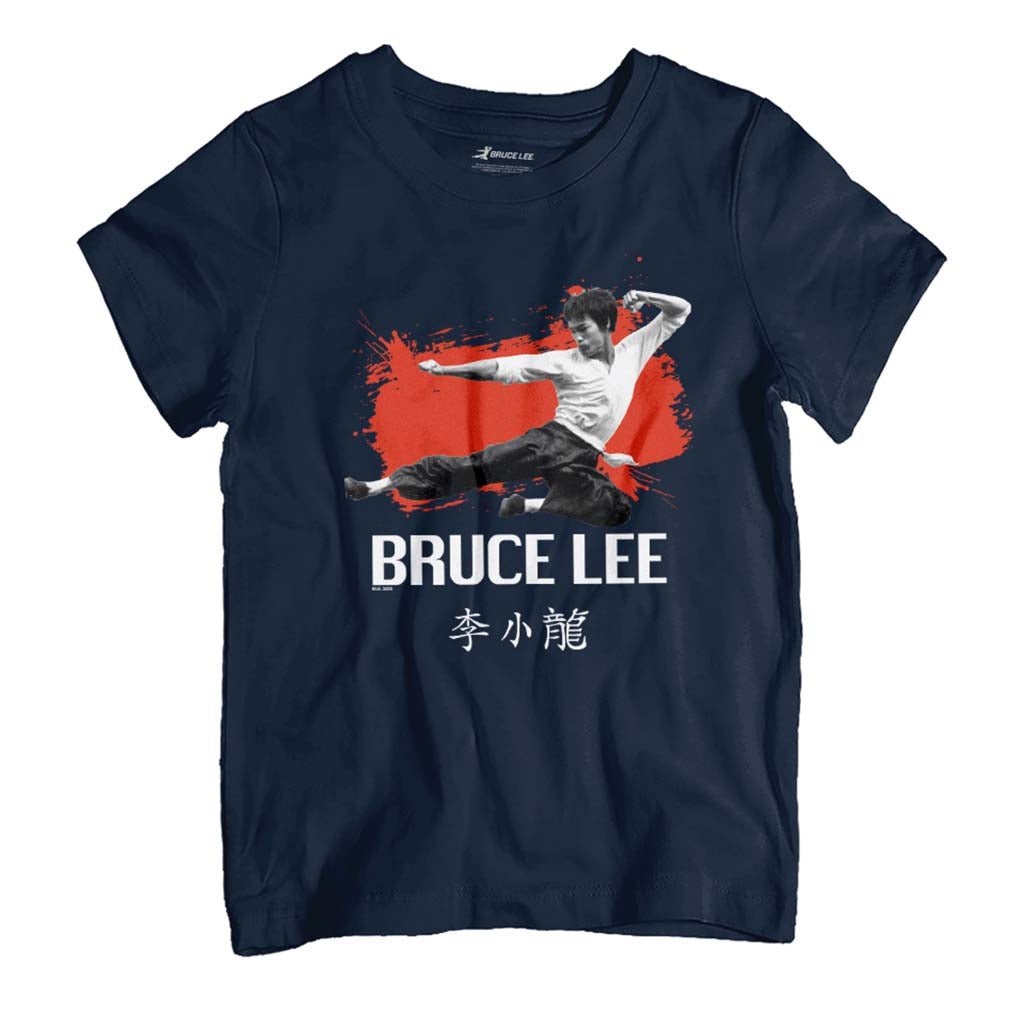 Bruce Lee Martial Arts Kung Fu Kick Kid's T-Shirt-ALL + EVERY