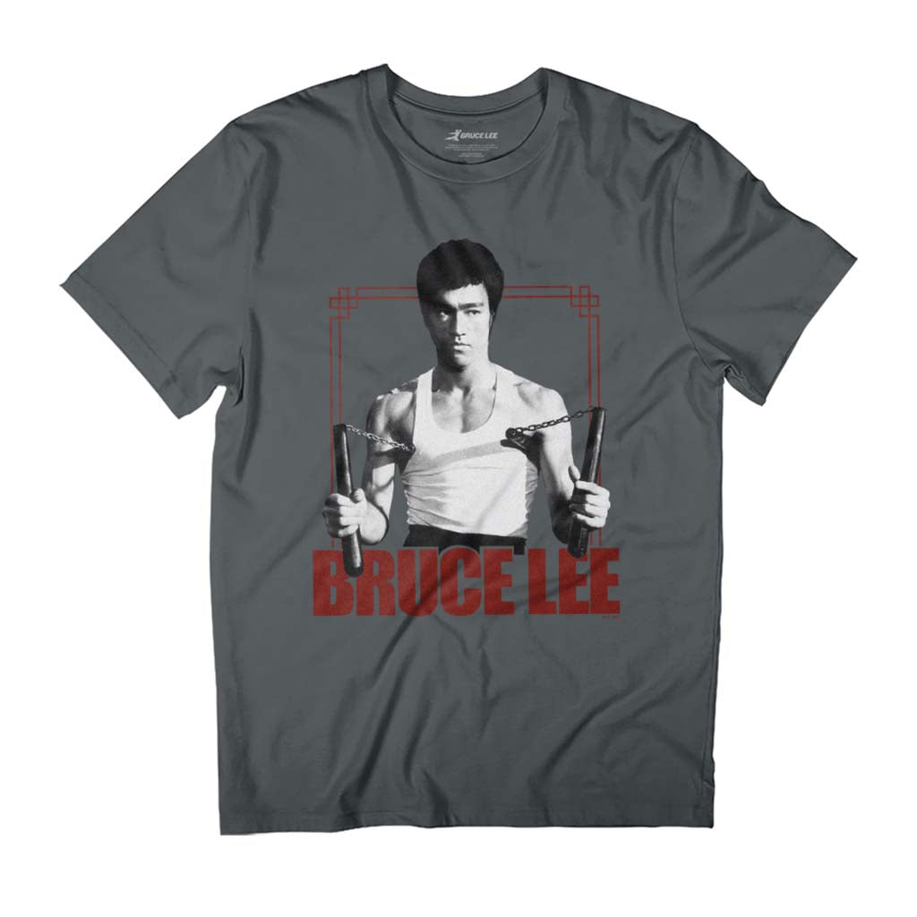 Bruce Lee Nunchaku Stance Nunchucks Men's T-Shirt-ALL + EVERY