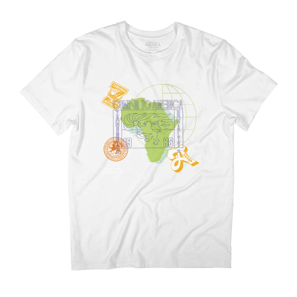 Coming To America Africa Zamunda Badges Men's T-Shirt-ALL + EVERY