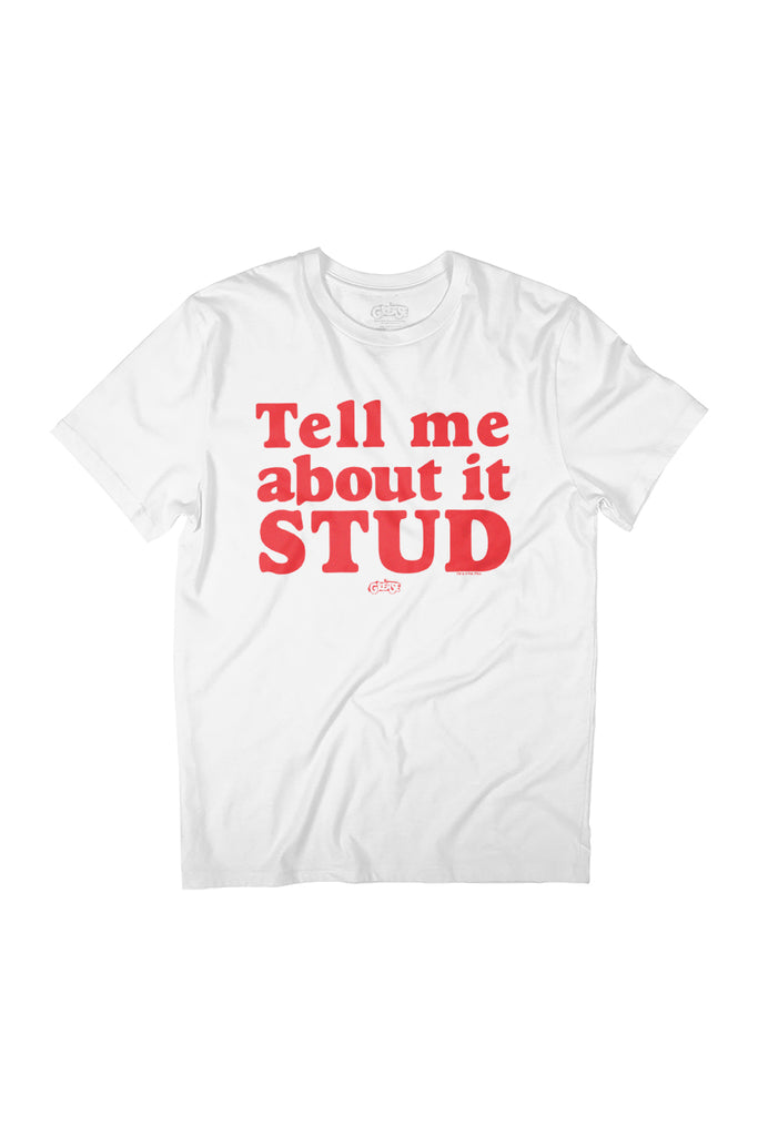 Grease Sandy Quote Tell Me About It Stud Women's Relaxed Fit T-Shirt-ALL + EVERY