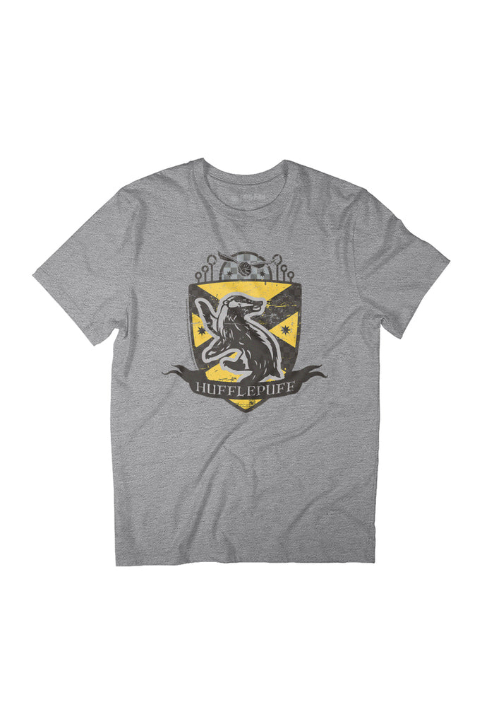 Harry Potter Hufflepuff Quidditch Distressed Shield Women's Relaxed Fit T-Shirt-ALL + EVERY