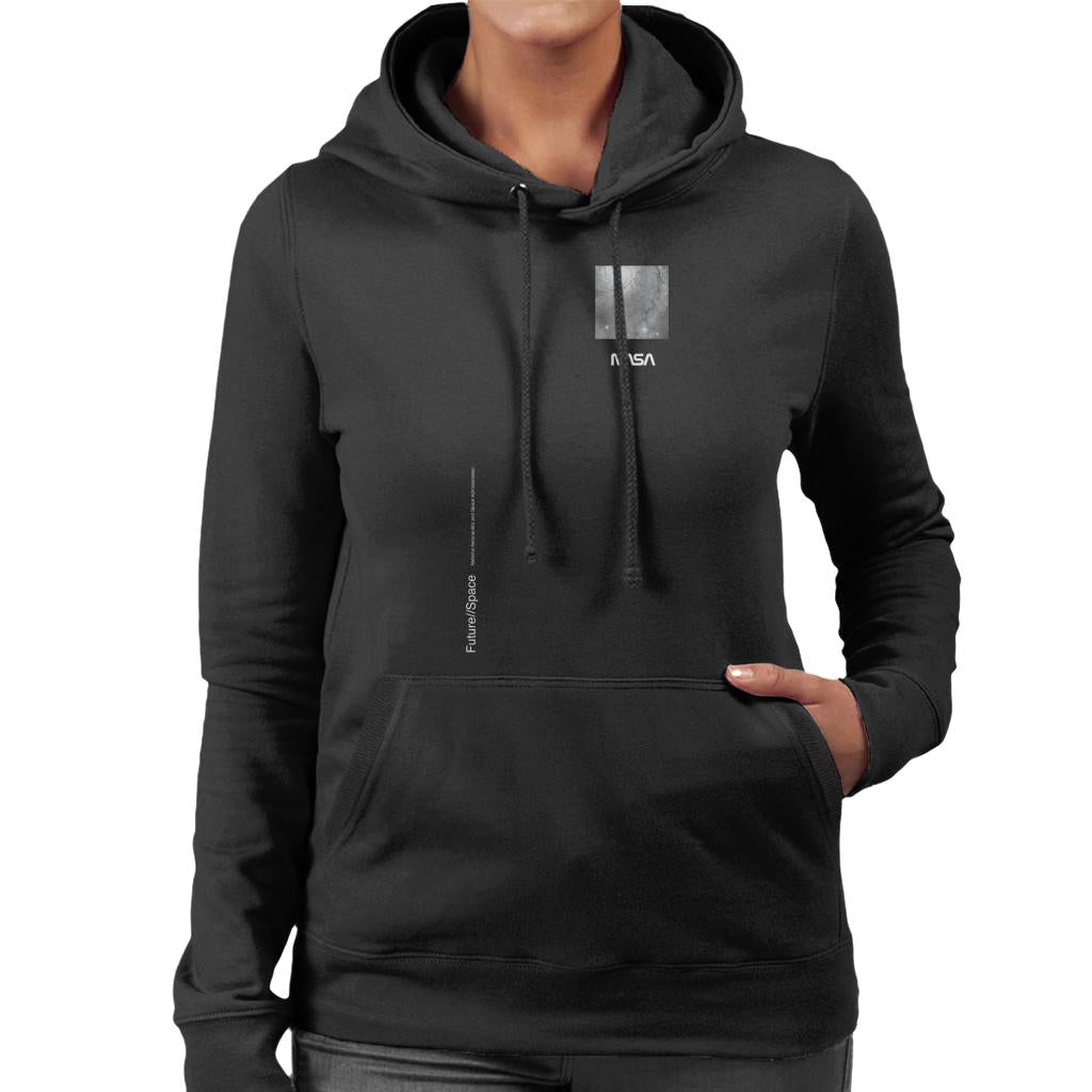 NASA Future Space Vertical Text Women's Hooded Sweatshirt-ALL + EVERY