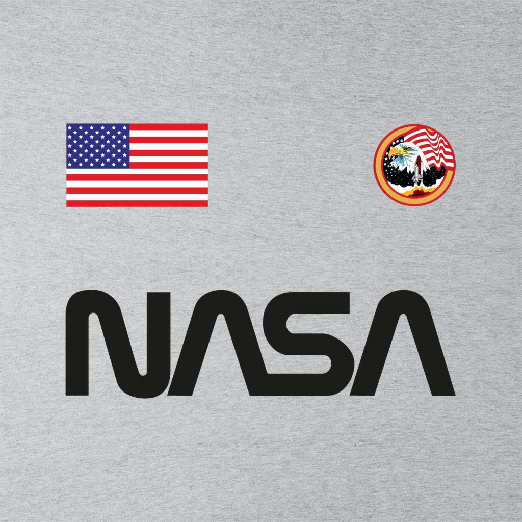 NASA Worm Logo US Flag And Apollo Mission Eagle Women's T-Shirt-ALL + EVERY