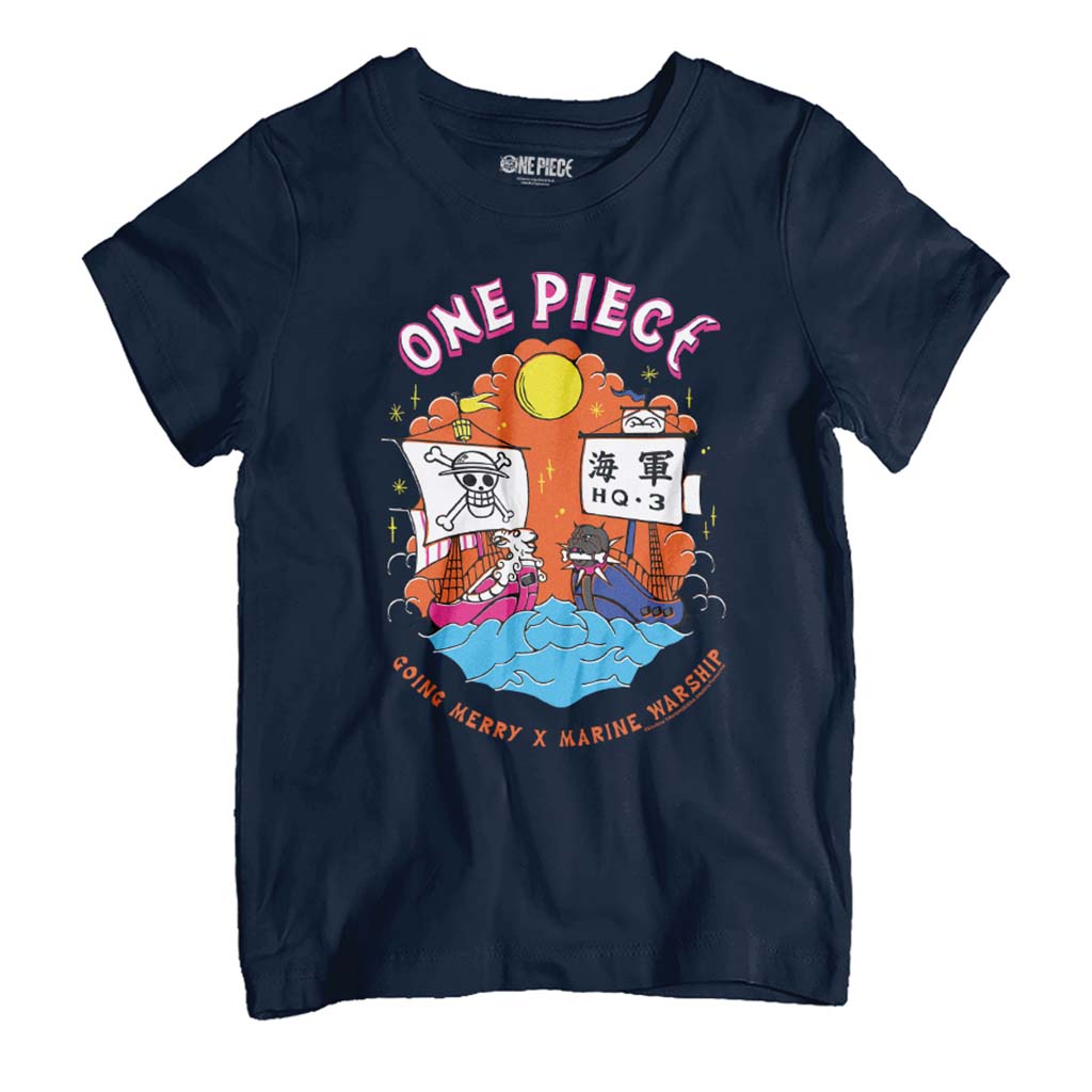 One Piece Going Merry X Marine Warship Straw Hat Pirates Kid's T-Shirt-ALL + EVERY