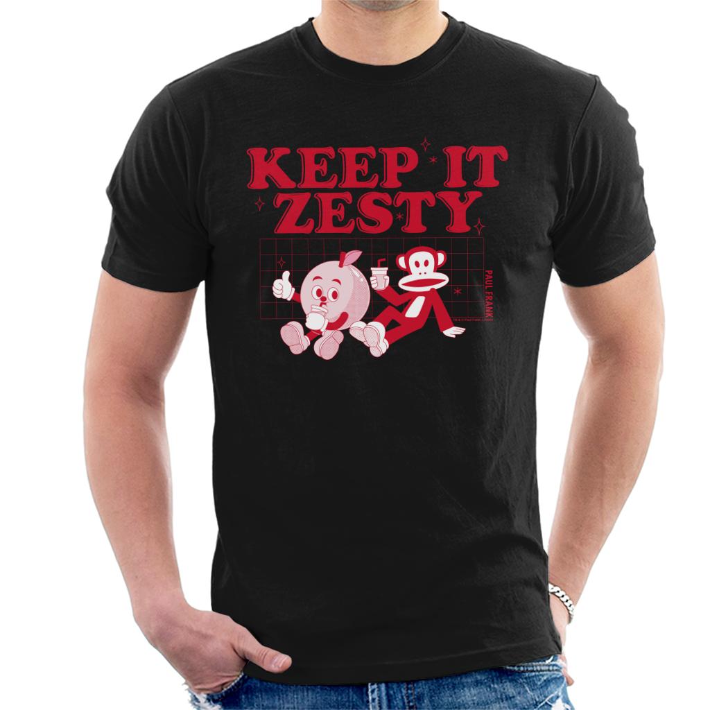 Paul Frank Red Keep It Zesty Orange Lemon Julius Monkey Men's T-Shirt