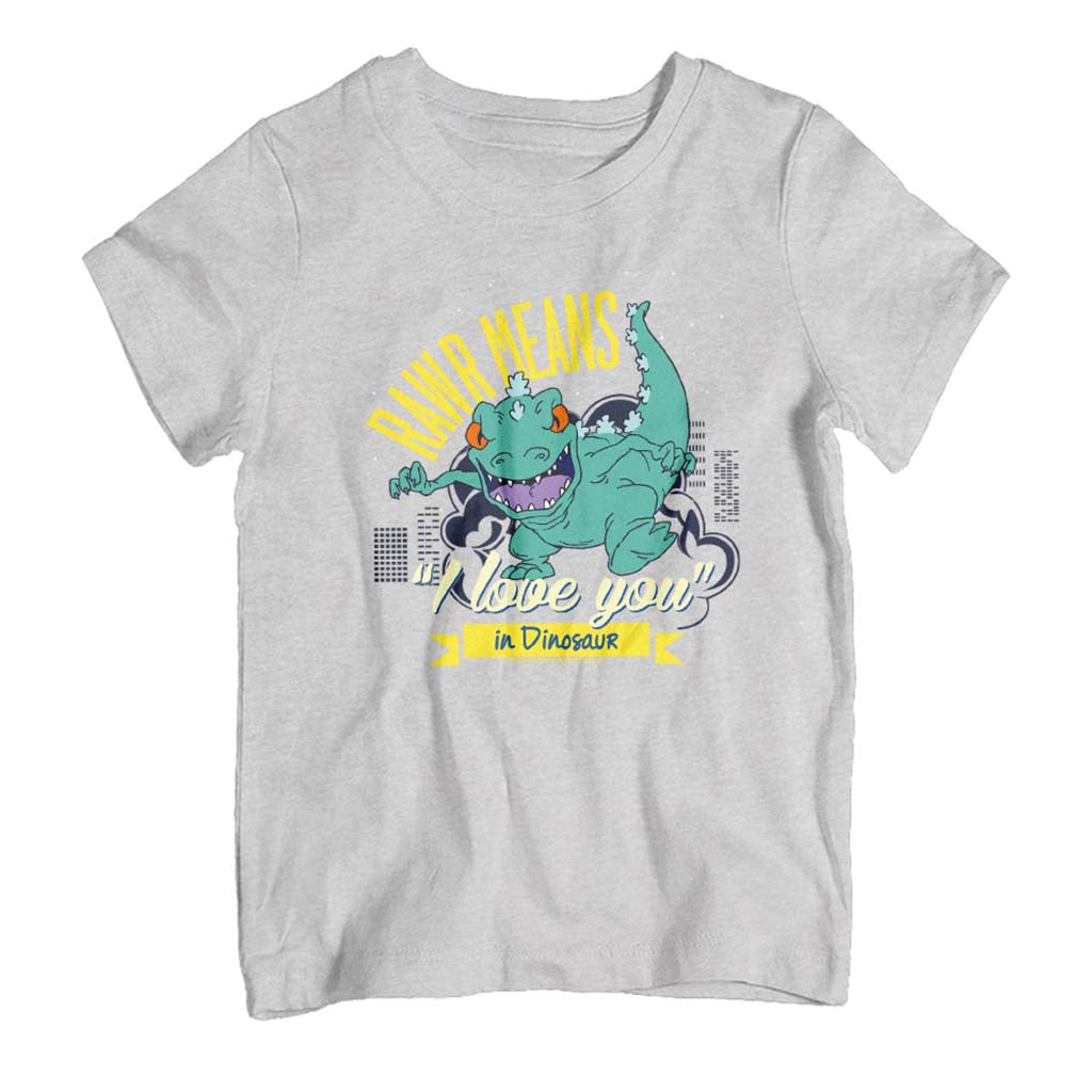 Rugrats Reptar Rawr Means I Love You In Dinosaur Valentine's Kid's T-Shirt-ALL + EVERY