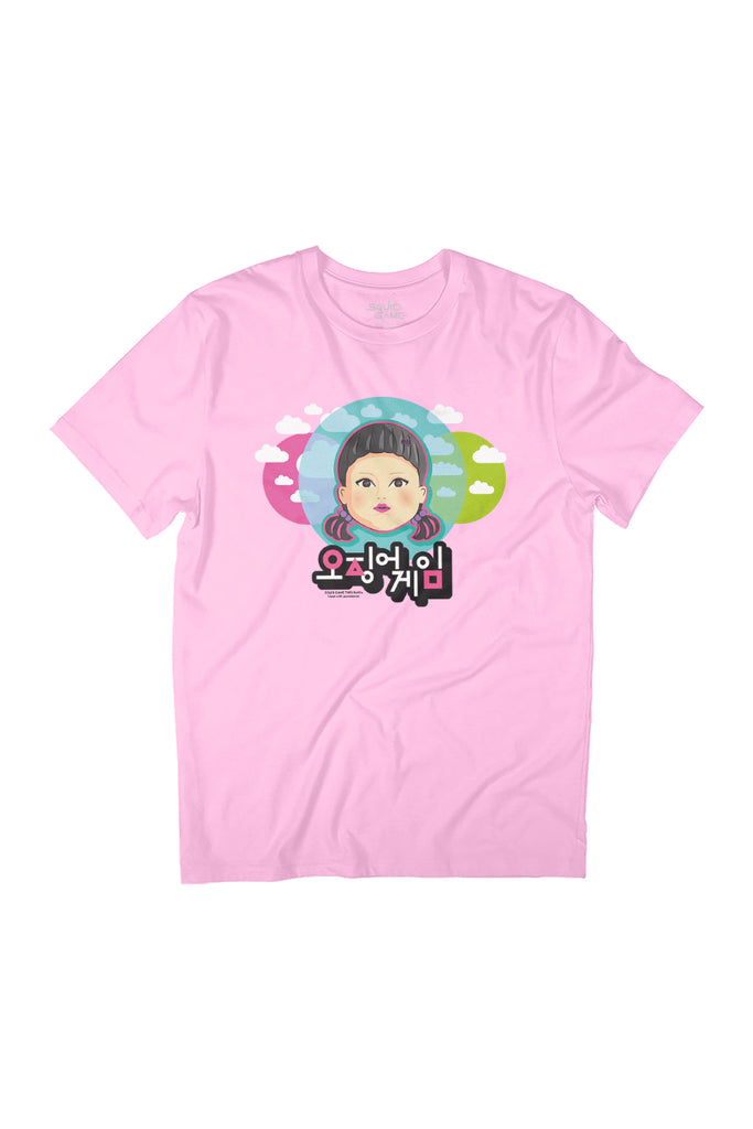 Squid Game Red Light Green Light Doll Face Clouds Women's Relaxed Fit T-Shirt-ALL + EVERY