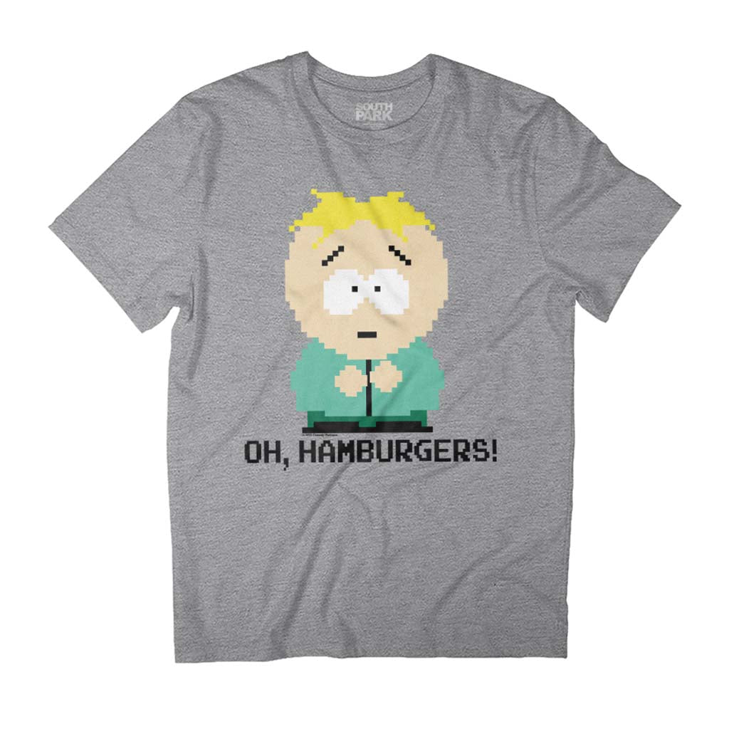 South Park Butters Oh Hamburgers! Pixelated Men's T-Shirt-ALL + EVERY