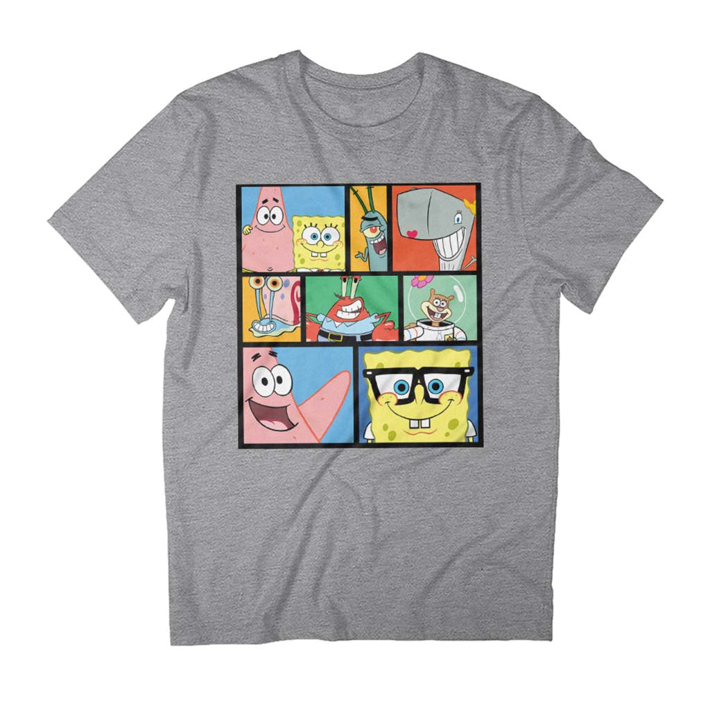 Spongebob Squarepants Colour Tile Montage Men's T-Shirt-ALL + EVERY