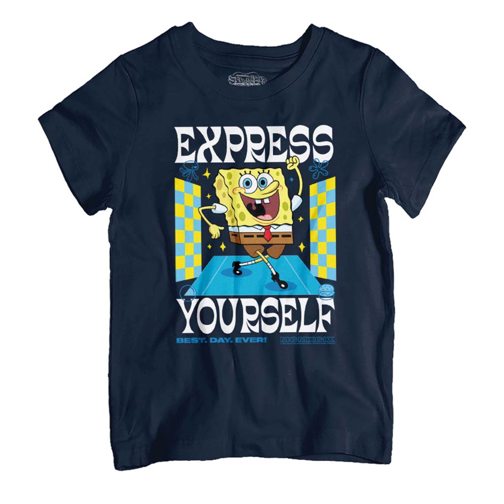 Spongebob Squarepants Express Yourself Kid's T-Shirt-ALL + EVERY