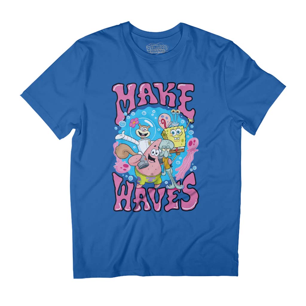 Spongebob Squarepants Make Waves Men's T-Shirt-ALL + EVERY