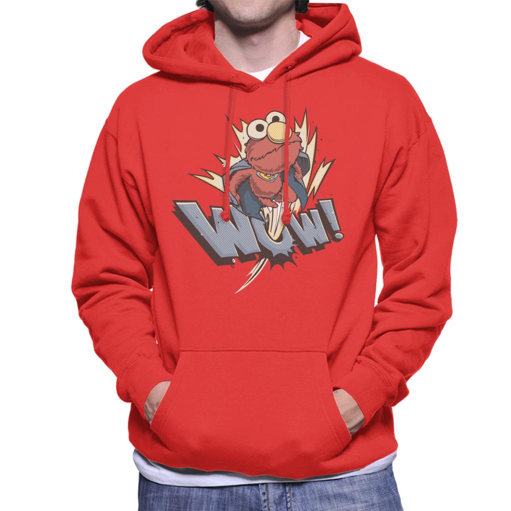 Sesame Street Elmo The Superhero Wow Men's Hooded Sweatshirt-ALL + EVERY